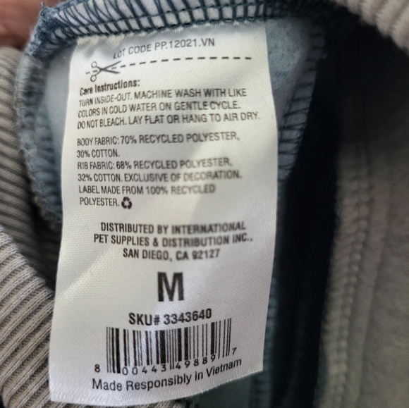 Reddy - Blue and Gray Small Dog Hoodie - (M) - Picture 4 of 4